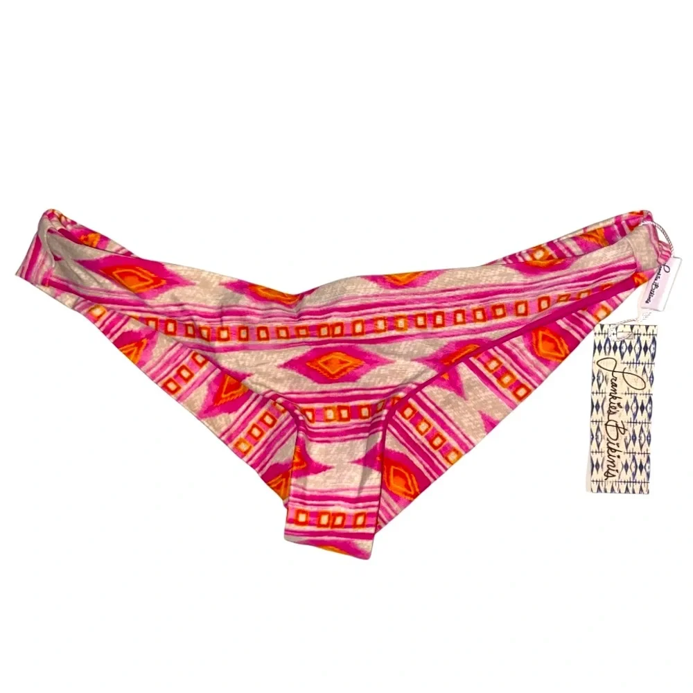 NWT FRANKIE’S BIKINIS Kaia Sherbet Pink Print Bikini Bottoms Size Extra Small